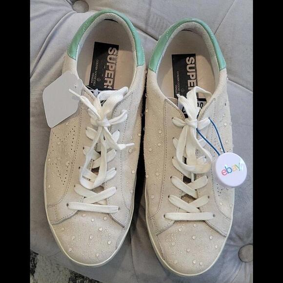 Golden Goose DB Suede Superstar Sneakers Rain Drops Ice RARE Womens Shoes 39 8 - Picture 1 of 15